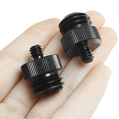 1/4Inch Male to 5/8Inch Male Threaded Tripod Screw Adapter LUORNG 2PCS 1/4 to 5/8-11 Double Sided Standard Mounting Thread Converter for Camera Cage Mount,Black - size: 1/4Inch to 5/8Inch