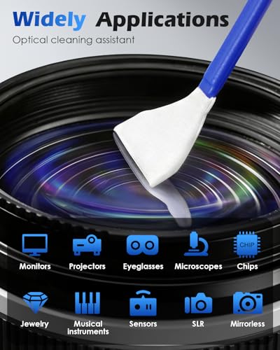 Zacro Camera Cleaning Kit 16mm APS-C Frame Sensor Cleaning Swab*8 + 20ml Sensor Cleaner for DSLR SLR Digital Camera CMOS Sensor Cleaning, Compatible with Nikon Sony Canon - size: 16mm