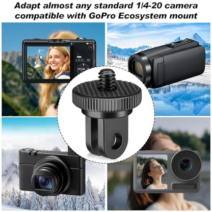 Frienda 4 Pieces Aluminum Camera Tripod Mount Adapter 1/4-20 Conversion Adapter for Tripod Compatible with GoPro Action Cameras and Other Standard 1/4 Accessories(Red, Black, Blue) - color: Red, Black, Blue