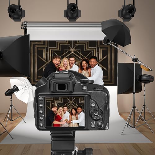 15x10ft Theme Backdrops for Photography Black and Golden Retro Texture Background Luxury Party Crazy Carnival Happy Birthday Party Portrait Booth Photo Studio Video Shooting Props - size: 15x10ft