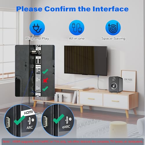 Unidirectional 192KHz HDMI ARC/eARC to Optical Toslink SPDIF Audio Extractor Splitter Converter Cable 10 Ft, USB Powered Digital Adapter for HDTV to Soundbar Home Theater Amplifier Old Speaker - size: 10FT