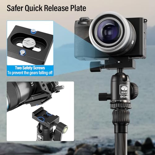 SIRUI Camera Tripod Ball Head, 10KG/22.05lbs Loading Capacity, 360°Panning Base, Aluminum Build Quality, Safety Lock, Universal Mounting Plate for Easy Attachment (BG-40 Ball Head) - color: BG-40