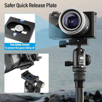 SIRUI Camera Tripod Ball Head, 10KG/22.05lbs Loading Capacity, 360°Panning Base, Aluminum Build Quality, Safety Lock, Universal Mounting Plate for Easy Attachment (BG-40 Ball Head) - color: BG-40