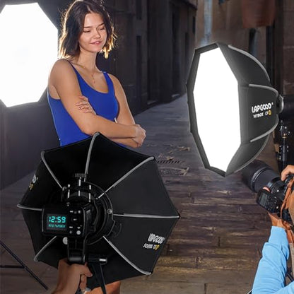 Bowens Mount Softbox 24''/60CM Handheld Quick Set-up, S-Type Bracket Compatible with Godox Canon Sony Fuji YongNuo Flash AD200PRO V1 TT600 V860III 430EXIII SB500 YN320EX YN560 - size: CF 24''