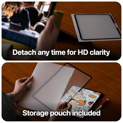 GhostPaper Air Premium Detachable Paper Feel Writing Sketching Surface Screen Protector, Air-ttach Nano Suction Mounting, Compatible with 10.9" iPad 10th Gen (2022), iPad A16 (2025) - size: iPad 10.9" (2022+)