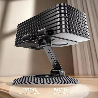 Adjustable Cell Phone Stand,360 Rotating Foldable Desktop | Cellphone Stand with Anti-Slip Base Portable Phone Holder for iPhone 17 16 15 14 13 Pro Max, All Smart Phones, iPad - color: Carbon fiber color