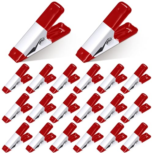 Honeydak 100 Pcs 2 Inch Mini Metal Spring Clamps Bulk 3/4 Inch Jaw Opening Rubber Tips Clips Small Spring Clips Heavy Duty Clamps for Crafts Backdrop Garden Photo Studio Wood Working DIY (Red) - color: Red