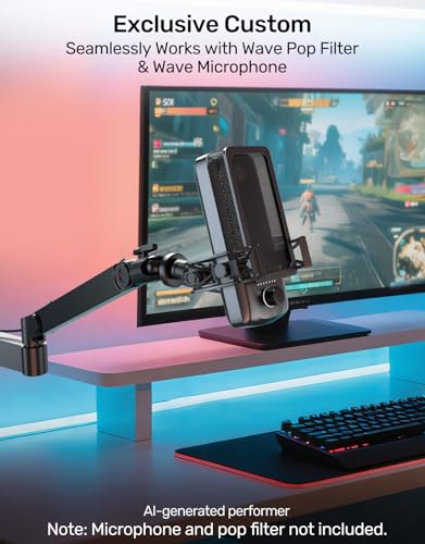 Wave Microphone Shock Mount - Custom Built for Elgato Wave 1/3, Aluminum Frame & Reinforced Suspension for Max Vibration Isolation, Shock Mounts Holder Clip Ideal for Youtubers, Podcasters and Gamers - size: Wave Shock Mount