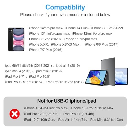 Lightning to USB Camera Adapter, [Apple MFi Certified] USB 3.0 Female to iPhone iPad Adapter with Charging Port, Plug and Play OTG Converter Cable Support Card Reader Flash Drives Keyboard - color: Pure White(Charge)