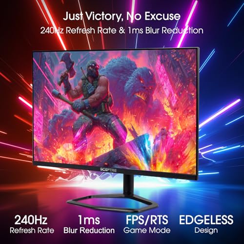 New! Sceptre 27 inch 240Hz Gaming Monitor AMD FreeSync Premium HDMI x2 DisplayPort x2 1ms100% sRGB Build-in Speakers Machine Black 2026 (E275B-FWD240 Series) - style: 2026 27" 240Hz