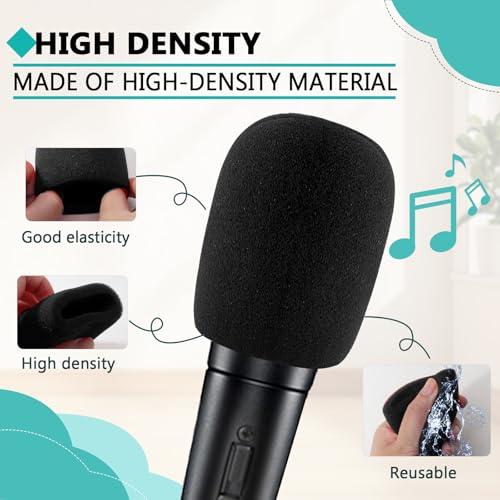 Bonsicoky 4 Set Microphone Protection Foam Mic Cover - Including 4 Pcs Foam Microphone Windscreen Cover - 4 Pcs Silicone Rings - 4 Pcs Bottom Rod Sleeve Holder - size: 4 Set