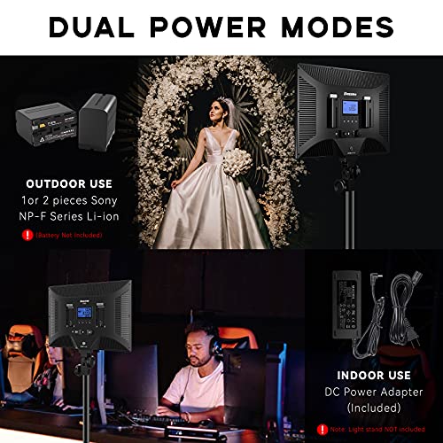 D50 Ultra Thin Bi-Color Led Video Light,45W 3600Lux 3000K-8000K CRI96+,Dimmable 15.4inches Soft Key Light with LCD Display, Panel Light for YouTube/Photography/Video Shooting/Live Streaming