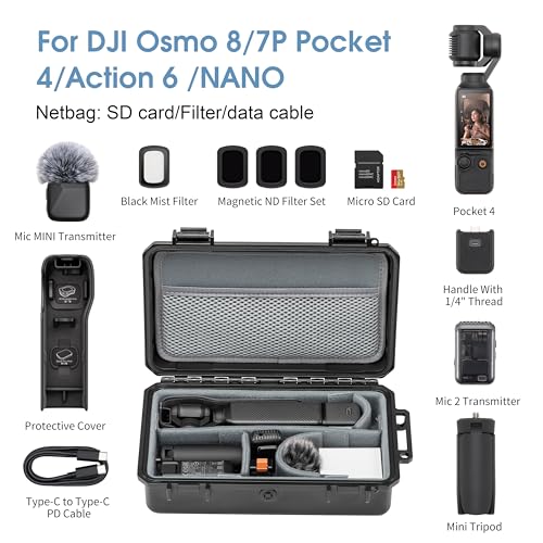 Carrying Travel Hard Case for Insta360 Luna Ultra For DJI Osmo Pocket 4 3 Creator Combo/For Xtra Muse Accessories DIY Waterproof Carrying Bag Vlogging (Case Only)
