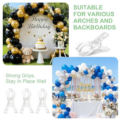 10 PCS Balloon Arch Clips, Plastic Transparent Backdrop Spring Clamps 3.5 Inch Clamps for balloon arch, Heavy Duty Spring Clamps For Party Decoration Crafts And Photography Studios