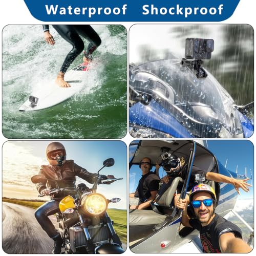Helmet Mount for GoPro Go Pro, Curved Flat Adhesive Sticky Mounts, Quick Release Buckle, Tripod Adapter, Hero 13 12 11 10 9 8 7 6 5 4 3 2 1 Max Insta 360 DJI Osmo Action Camera Accessories Kit