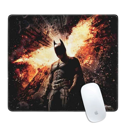 Skinit Small Gaming Mouse Pad - Officially Licensed The Dark Knight Rises Design with Stitched Edges, Waterproof, Non-Slip Rubber Base, Desk Mat for Keyboard & Mouse, 12.6" x 11" inches - color: Black - DRKNTR02, size: 12.6" x 11"