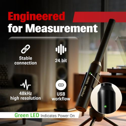 Superlux ECM999U USB Measurement Microphone Set, Omni Free-Field Condenser Mic for Room Acoustic Analysis, Speaker Testing, Measurement & Recording, USB-C Plug-and-Play, 24-Bit/48kHz, Win/Mac - style: USB