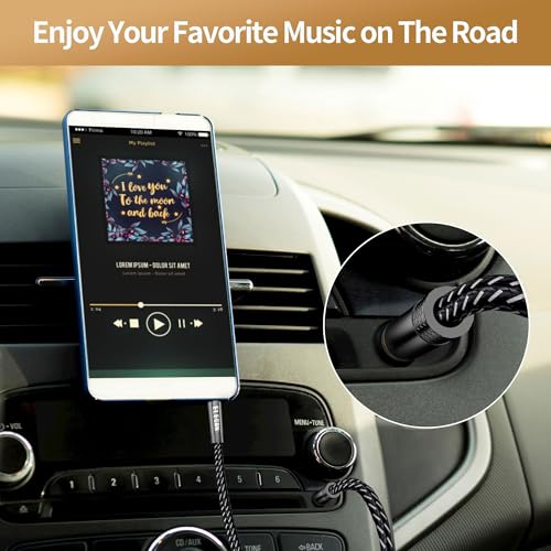 Elecan 3.5mm AUX Cable 35 Ft (Hi-Fi Sound-Zinc Alloy Case-OD 3.5MM-Ultra Slim&Soft) Auxiliary Stereo Audio Cable Braided 1/8 inch 3.5 mm AUX Cord for Headphones,Car,Home Stereos, Speaker,Phones - size: 35FT-1PK, style: Straight to Straight