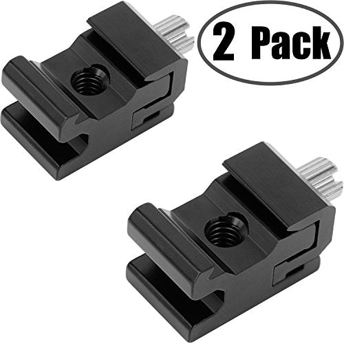 Camera Metal Cold Shoe Flash Stand Adapter with 1/4"-20 Tripod Screw Thread (2 Packs) - color: Metal Cold Shoe 2P