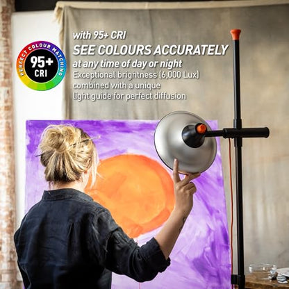 Daylight Artist Studio Lamp 2-6,000 Lux LED with 95+ CRI, 24cm Wide Shade - style: Artist Floor Lamp