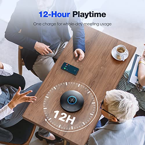 Bluetooth Speakerphone - eMeet M2 Max Professional Conference Speaker and 4 Directional Mics for up to 15 People Business Conference Calls High Volume Noise Reduction Daisy Chain Dongle Home Office - style: M2max-15 People
