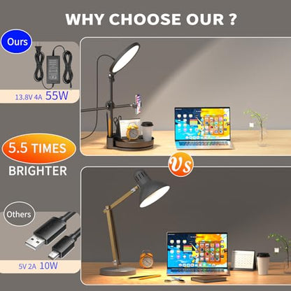 Selfie Light Kit for Desk and Laptop,55W Dimmable Full Screen Ring Light,with Rotating Storage Box,Pen Holder Stand,Phone Holder and Controller (Ice Blue, 10.5) - color: Ice Blue