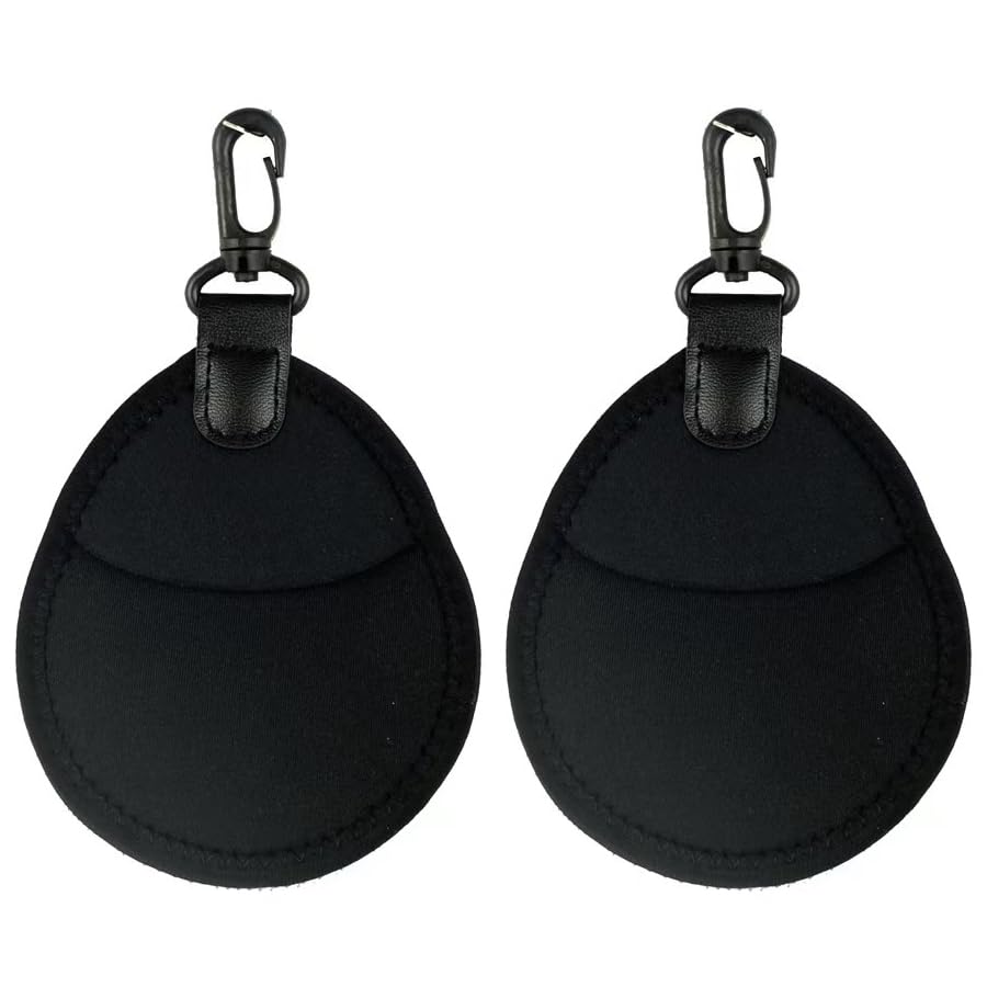 2 Pack Lens Filter Pouch Mini Storage Bag Sleeve Protective Case with Keychain Hook 2 Pockets For Camera CPL MC UV ND 25mm-77mm 43mm 46mm 49mm 52mm 55mm 58mm 62mm 67mm, Black
