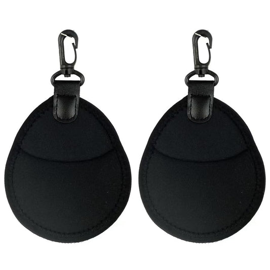 2 Pack Lens Filter Pouch Mini Storage Bag Sleeve Protective Case with Keychain Hook 2 Pockets For Camera CPL MC UV ND 25mm-77mm 43mm 46mm 49mm 52mm 55mm 58mm 62mm 67mm, Black