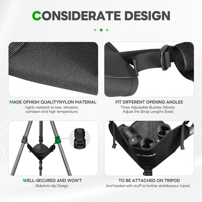 FANAUE TS-01 Tripod Stone Bag, Fit for Most, Heavy Duty Sandbag, Adjustable Buckles, Black