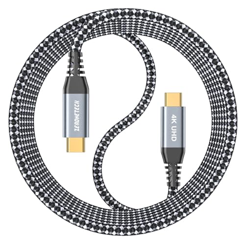 ZeroneTeck USB C Cable 6ft, USB C 3.2 Gen 2X2 Cable, 4K Monitor Video Output, 20Gbps High Speed Data Transfer, 100W Fast Charging for Carplay iPhone 16, MacBook, Dell, ARZOPA, KYY for Portable Monitor - color: Black, size: 6FT, style: Straight