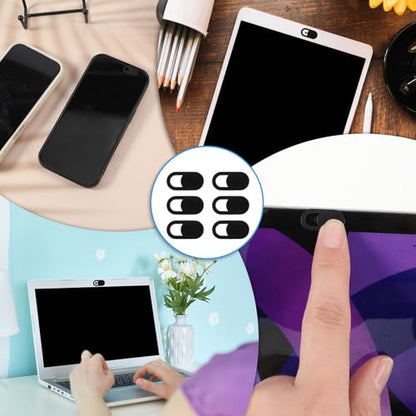 25 Pcs Webcam Cover Slide, 0.023 Inch Ultra-Thin Universal Laptop Phone Camera Cover for Laptop, Computer, Phone Privacy Protection and Security Black