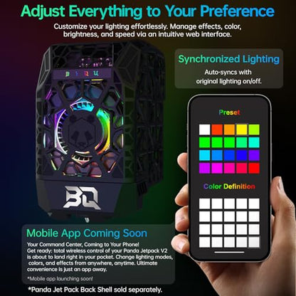 BIQU Panda Jet Pack V2.0 Black Shell with RGB Light Upgrade Print Head for Bambu-Lab P1P/P1S/X1C/X1E 3D Printer - size: Panda Jet Pack V2 Black