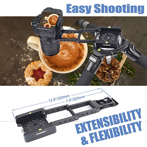 Z-Flex Tilt Tripod Head-INNOREL MH5 CNC Aluminum Alloy All Metal Flexible Folding Z Pan 360° Horizontal Rotation with Magic Arm and Phone Mounting Clip Max Load 6.61lb for Canon Nikon Sony DSRL Slider - size: MH5 Kit