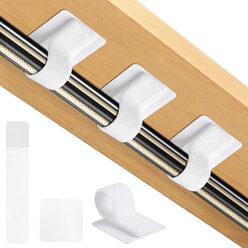 Cable Management Under Desk, Znben Detachable Cable Straps Heavy Duty Hook and Loop Cable Ties Reusable 20 Pack White - color: White