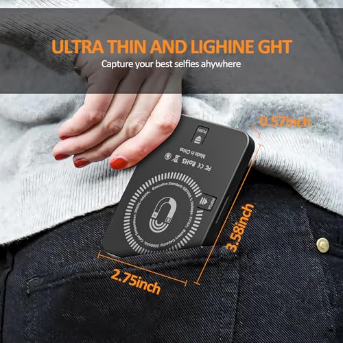XINBAOHONG Selfie Light, Rechargeable Magnetic Clip Light for Video Conference | 128 LED Portable Light with Universal Compatibility (Phone/Android/Camera/iPad/Laptop) | Makeup, TikTok, Vlog Lighting
