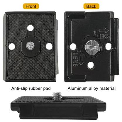 2 Pack Quick Release Plate, Tripod Quick Release Adapter Compatible for Manfrotto 200PL-14 QR Cameras Tripod, Camera Mounting Adapter with 1/4" and 3/8" Screws Ball Head Parts Replacement Adapter - size: 51 mm x 41 mm