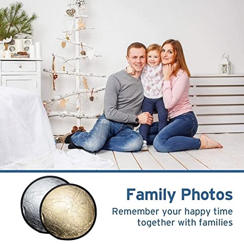 2 in 1 Lighting Reflectors Round Folding Portable 12" 30cm for Photography Reflector Portrait Still Life Fill Light