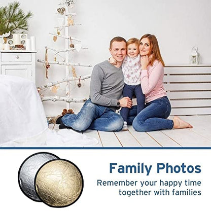 2 in 1 Lighting Reflectors Round Folding Portable 12" 30cm for Photography Reflector Portrait Still Life Fill Light