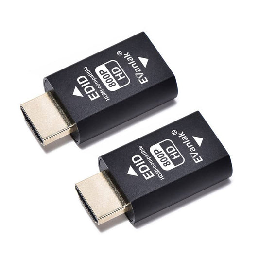 EVanlak 3rd Generrtion Hdmi Edid Emulator Passthrough Dongle Eliminated Emulator Adapter Work with Mac Thunderbolt to HDMI Switches/Extender/AV Receiver/Video Splitters -1280x800@60Hz-2pack - color: HDMI EDID 800-2P