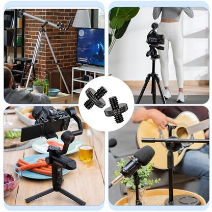 4 Pack 1/4" Male to 1/4" Male Threaded Tripod Screw, Double Head Standard Mounting Threaded Adapter Converter for Camera Cage Light Stand Monopo Shoulder Rig Stud Mounting Accessories