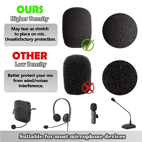 Headset Microphone Covers Foam, Lapel Headset Microphone Windscreen Sponge Foam Microphone Windscreen Mini Foam Cover for Variety of Headset Microphone Noise Reduction (5pcs) - size: 5pcs