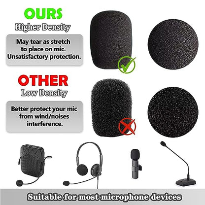 Headset Microphone Covers Foam, Lapel Headset Microphone Windscreen Sponge Foam Microphone Windscreen Mini Foam Cover for Variety of Headset Microphone Noise Reduction - 15 pack - size: 15pcs