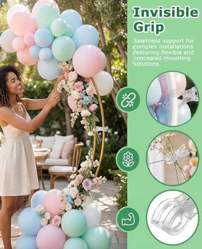 30PCS Large Balloon Arch Clips, 3.5 Inch Clear Heavy Duty Plastic Clip Spring Clamps for Balloon Garland Arch Backdrop Birthday Decoration Crafts Woodworking Photography Studios
