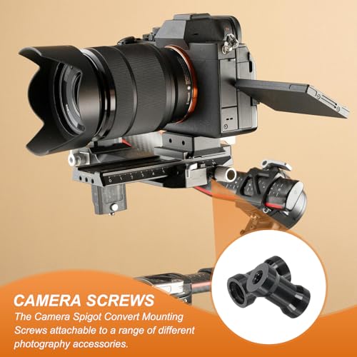 PATIKIL Camera Spigot Screws Converter 1/4" to 3/8" Female to Female, 6 Pack Tripod Screw Adapter Spigot Stud for Light Stand Hot Shoe Cold Shoe Adapter Ball Head Flash, Black