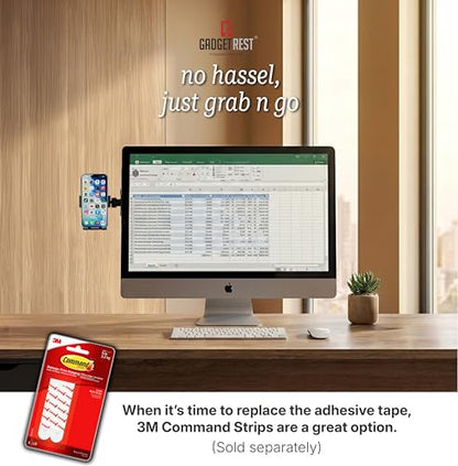 GadgetRest 2-in-1 Monitor Phone Holder & Headphone Hanger (Saves Desk Space, Hands-Free Video Calls)