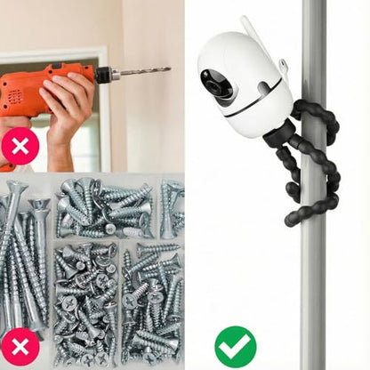 wochel Tripod Baby Monitor Mount for HelloBaby HB65/HB40/ HB6550/ HB6148/ HB6560/HB66/HB6339/HB6550 Pro, ANMEATE SM935E, Flexible Baby Camera Mount Attach Your Camera Wherever You Want (Black) - color: Black