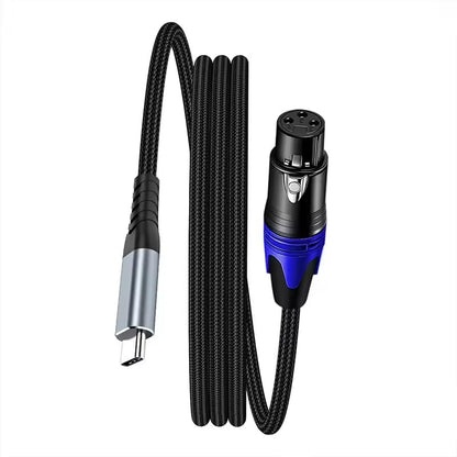MENARDS PRO USB-C to XLR Female XLR Cable Plug & Play Audio Recording Adapter for iPhone, Android, MacBook, PC and Microphones (10 FT)