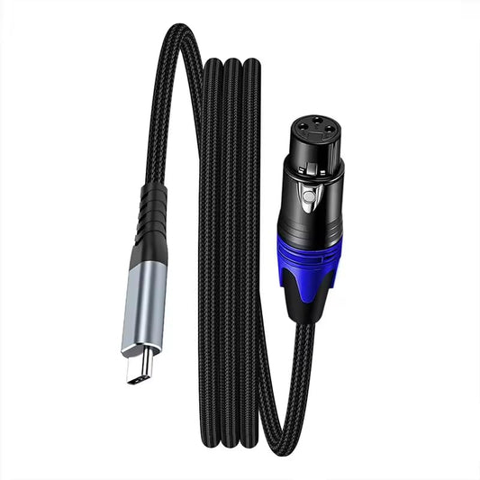 MENARDS PRO USB-C to XLR Female XLR Cable Plug & Play Audio Recording Adapter for iPhone, Android, MacBook, PC and Microphones (10 FT)