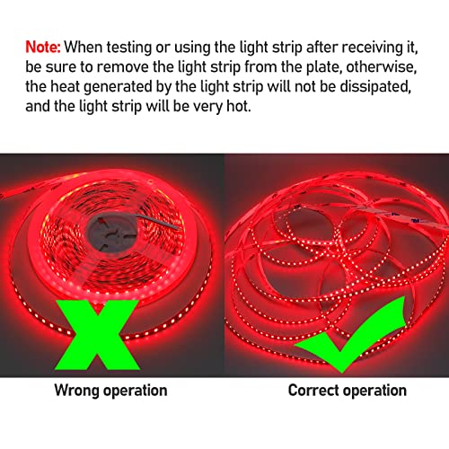 USB Red 620-625nm LED Strip Light 5V USB Powered 13.12ft/4M 240LEDs Flexible SMD2835 High Brightness No-Waterproof IP20 LED Tape Lights(2pcs x 6.6ft) - color: Red