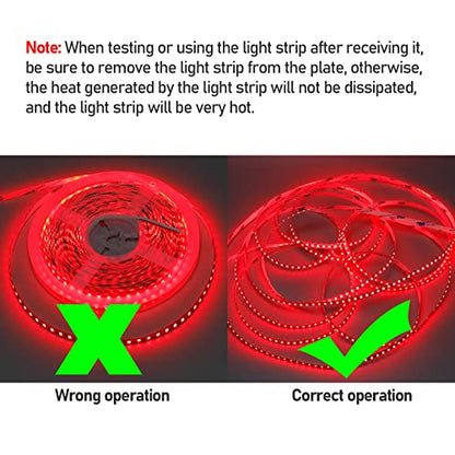USB Red 620-625nm LED Strip Light 5V USB Powered 13.12ft/4M 240LEDs Flexible SMD2835 High Brightness No-Waterproof IP20 LED Tape Lights(2pcs x 6.6ft) - color: Red